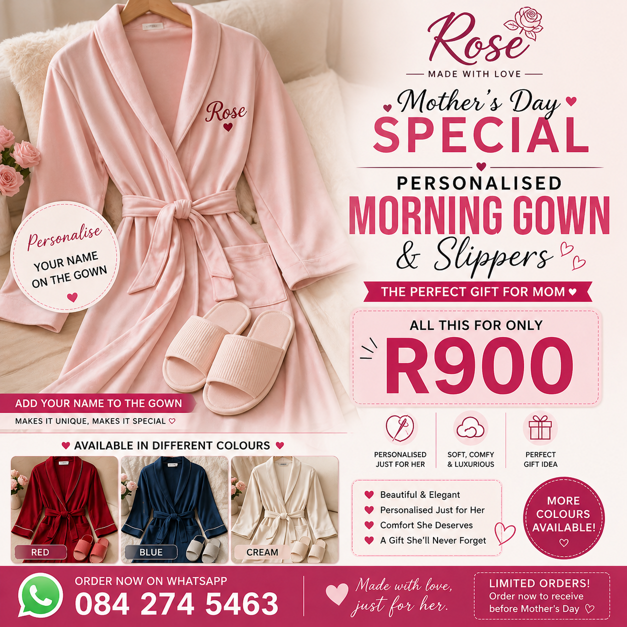 Luxury Comfort Morning Gown & Slippers Set
